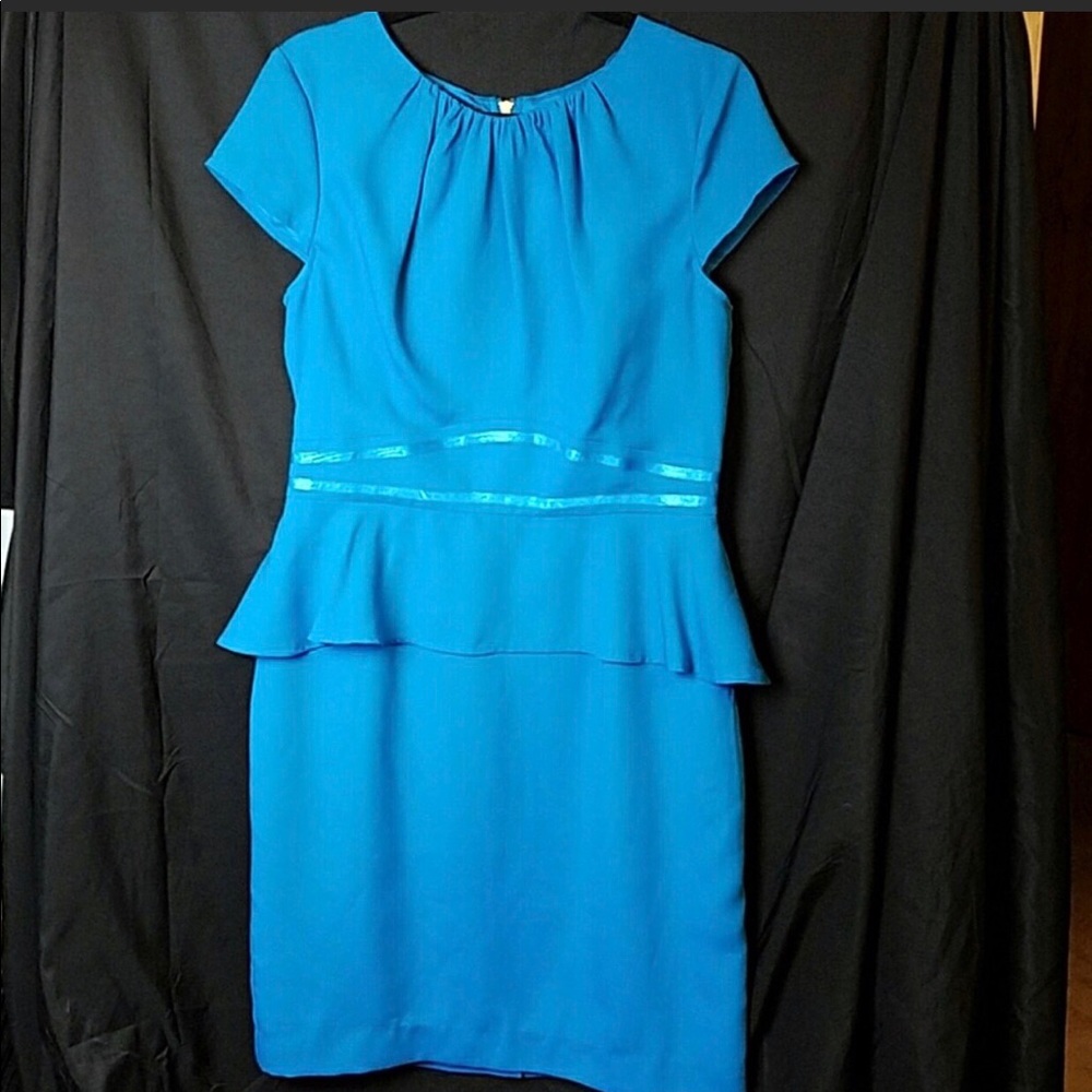 Blue peplum interview dress